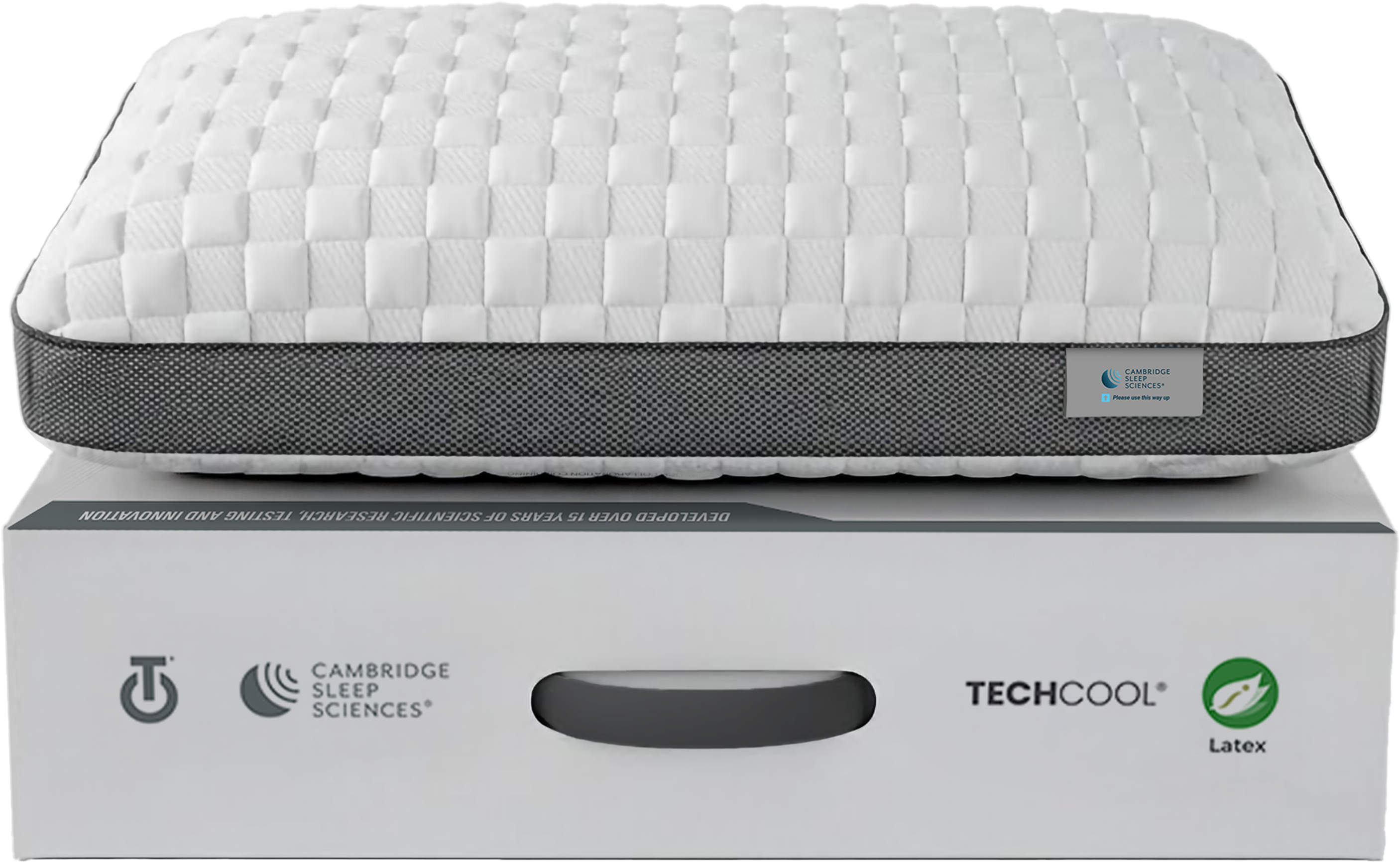 TechCool latex pillow with its presentation box